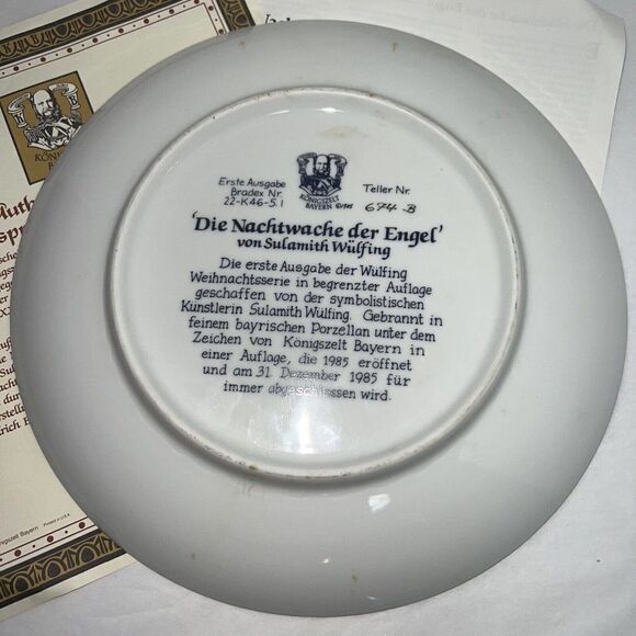 1985 German DIE NACHTWACHE DER ENGEL Angel's Vigil Ltd Ed Plate 10 1/2" # 674 B - Picture 6 of 8